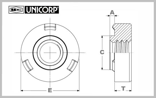 Unicorp EWN-632-0 Round Projection Weld Nut Self-Locating 6-32 Thd x .030 thk Steel QTY-25 